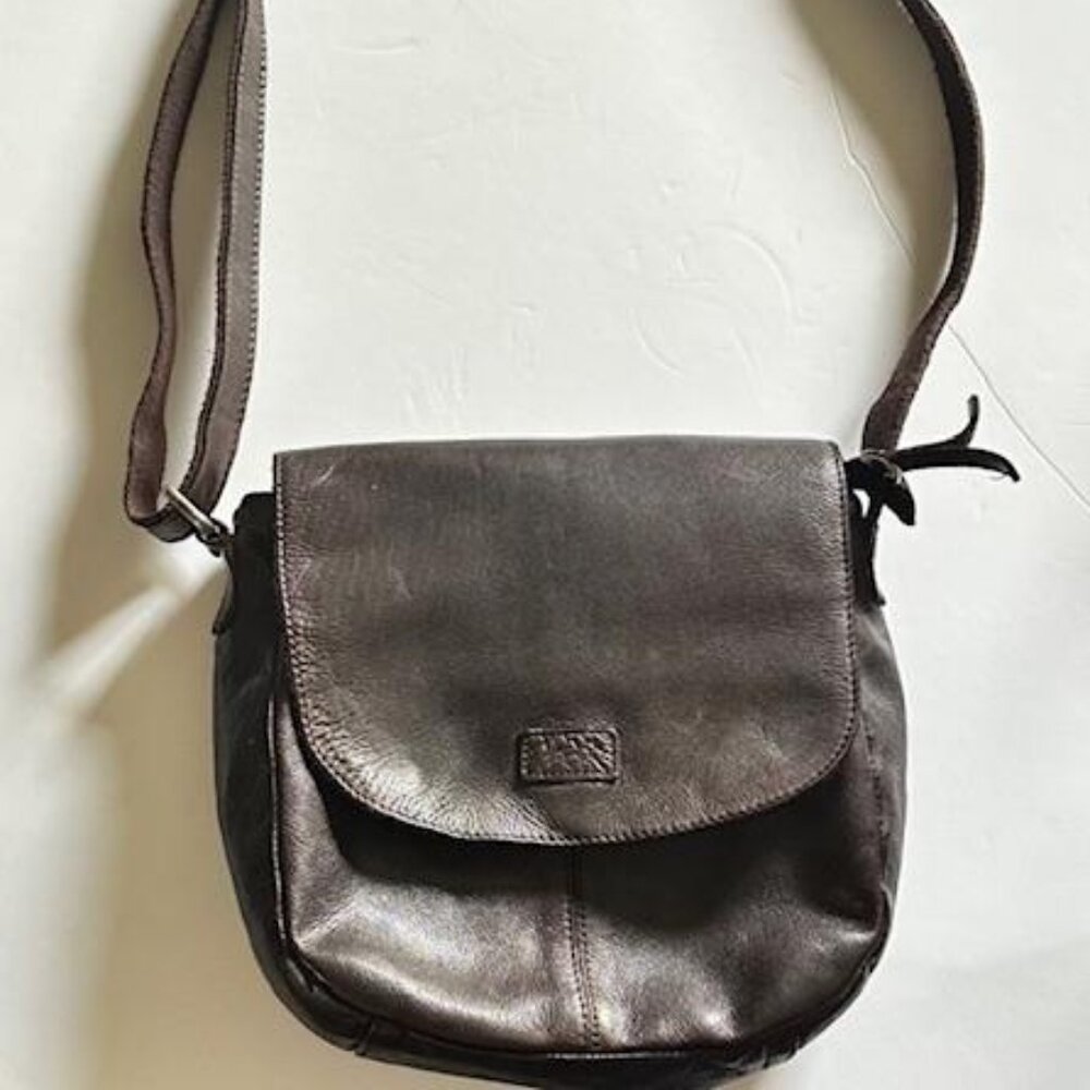 Genicci Bag Dark Chocolate Leather Messenger Bag Purse Medium NWOT